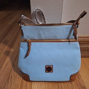 Retro Style Lychee Grain Texture Crossbody Bag Women's Pale-blue NEW no tag